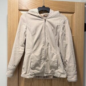 Ladies Sonoma Cream Hooded Corduroy Jacket, Small